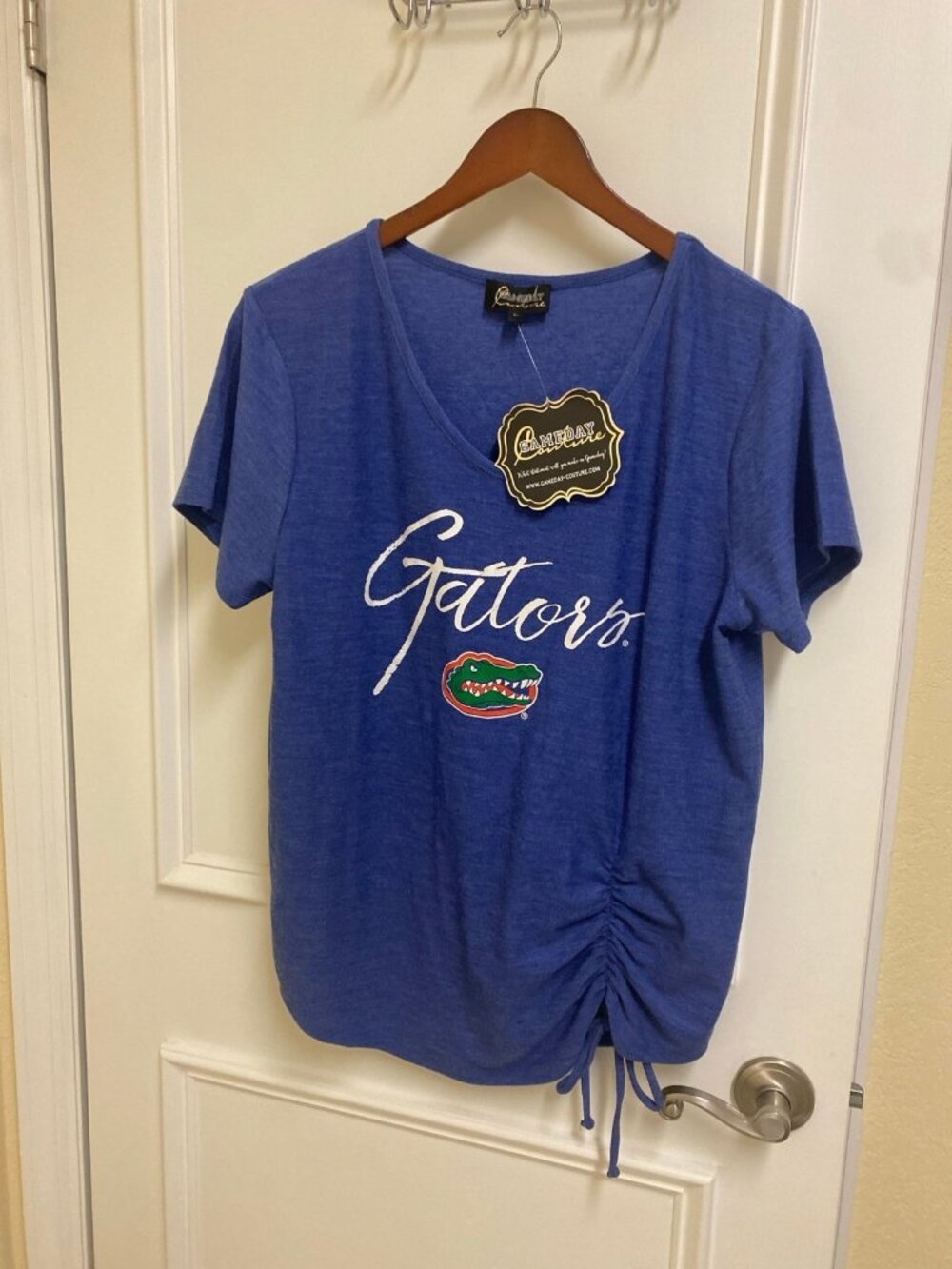NWT Florida Gators Women’s Ruched Drawstring T-Shirt Royal Blue Large